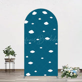 Lofaris Cartoon Blue Sky White Clouds Birthday Arch Backdrop